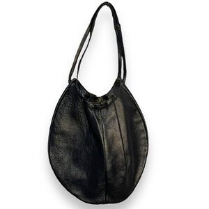 Pebble Faux Leather Shoulder Bag Women's Dark Blue Western Boho Hobo Pockets VTG